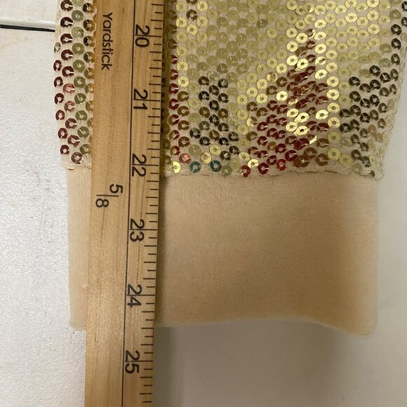 Vtg Cache Gold Sequin Jacket Womens XL Full Zip Party Disco Glam Holiday - Picture 4 of 5